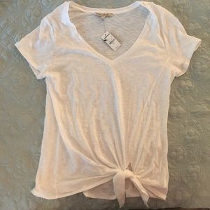 White Express tie front v-neck NWOT